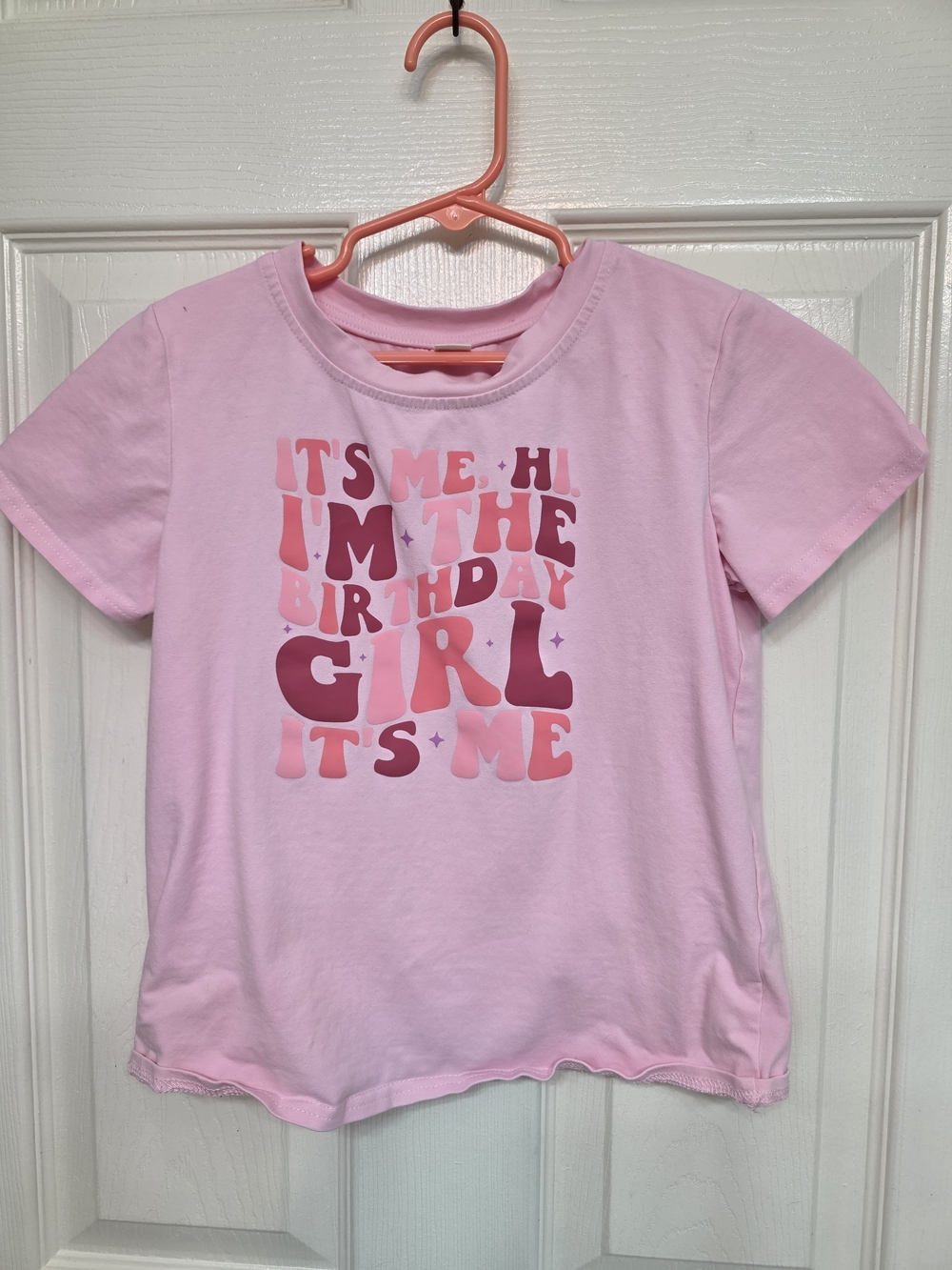 Girls' Pink 'Birthday Girl' Short Sleeve Tee